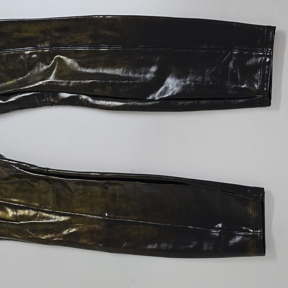 Spanx Patent Faux Leather Leggings Black with hints of Gold - Picture 6 of 10